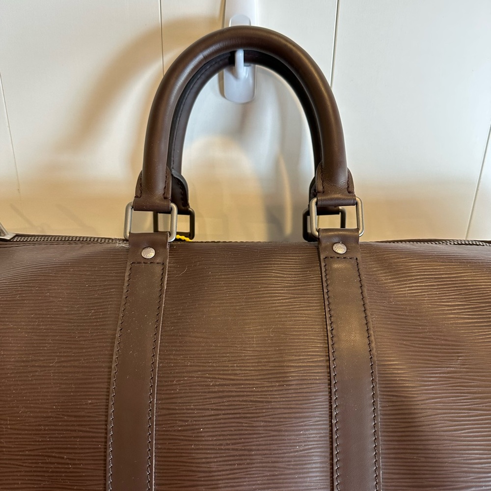 LOUIS VUITTON Keepall 45 Travel Hand Bag Epi Leather Moka 💎 AUTHENTIC 💯 - Picture 2 of 16